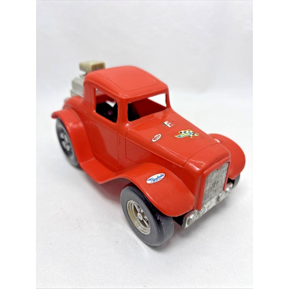 Vtg Hasbro Stick Shifter Flipin' Fool Coupe Toy Racing Car Orange 1970s Untested